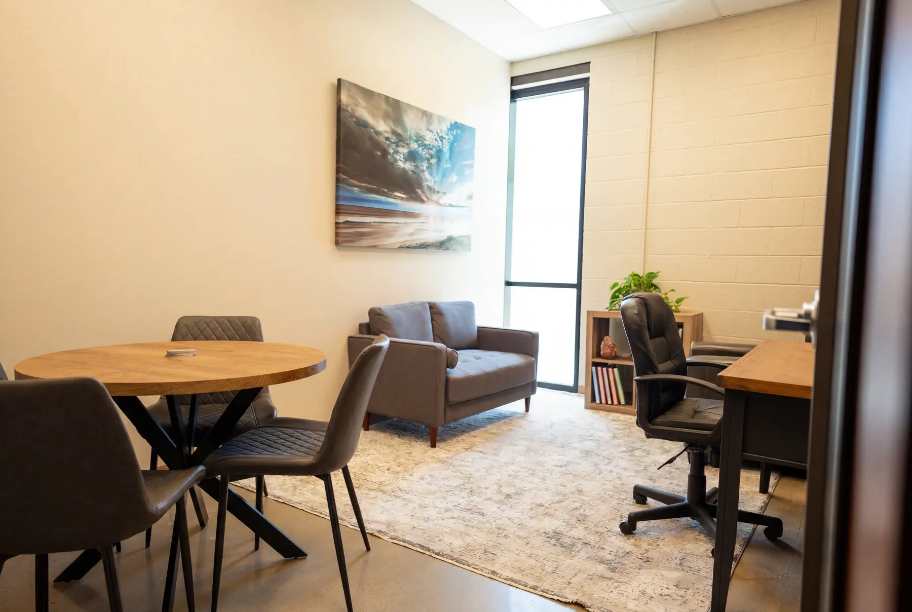 An individual counseling office at Holdfast Recovery